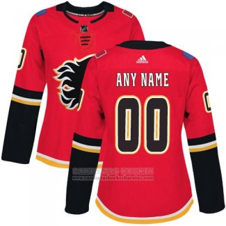 Camiseta Hockey Mujer Calgary Flames Personalizada Rojo