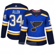 Camiseta Hockey Mujer St. Louis Blues 55 Colton Parayko Primera Adizero Jugador Azul