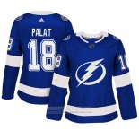 Camiseta Hockey Mujer Tampa Bay Lightning 18 Ondrej Palat Primera Adizero Jugador Azul