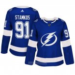 Camiseta Hockey Mujer Tampa Bay Lightning 91 Steven Stamkos Primera Adizero Jugador Azul