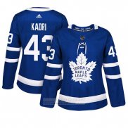 Camiseta Hockey Mujer Toronto Maple Leafs 43 Nazem Kadri Primera Adizero Jugador Azul