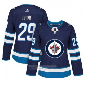 Camiseta Hockey Mujer Winnipeg Jets 29 Patrik Laine Adizero Jugador Primera Azul