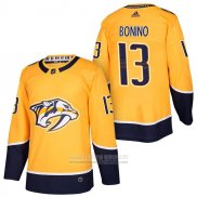 Camiseta Hockey Nashville Predators 13 Nick Bonino 2018 Autentico Autentico Primera Amarillo