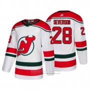 Camiseta Hockey New Jersey Devils Damon Severson Alterno Autentico Blanco