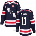 Camiseta Hockey New York Rangers 11 Mark Messier 2018 Winter Classic Azul