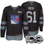 Camiseta Hockey New York Rangers 61 Rick Nash 2017 100 Aniversario Negro