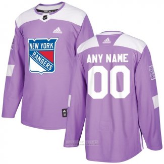 Camiseta Hockey New York Rangers Personalizada Violeta