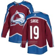 Camiseta Hockey Nino Colorado Avalanche 19 Joe Sakic Burgundy Primera Autentico Stitched