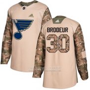 Camiseta Hockey Nino St. Louis Blues 30 Martin Brodeur Camuflaje Autentico 2017 Dia De Los Veteranos Stitched