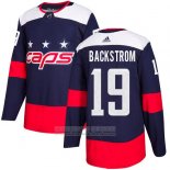 Camiseta Hockey Nino Washington Capitals 19 Nicklas Backstrom Azul Autentico 2018 Stadium Series Stitched