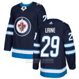 Camiseta Hockey Nino Winnipeg Jets 29 Patrik Laine Azul Primera Autentico Stitched