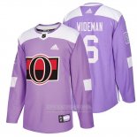 Camiseta Hockey Ottawa Senators Chris Wideman 2018 Fights Cancer Violeta