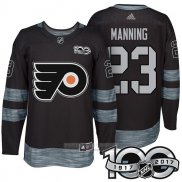 Camiseta Hockey Philadelphia Flyers 23 Brandon Manning 2017 100 Aniversario Negro