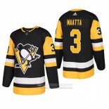 Camiseta Hockey Pittsburgh Penguins 3 Olli Maatta Primera Autentico Jugador Negro