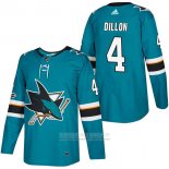 Camiseta Hockey San Jose Sharks 4 Brenden Dillon Autentico Primera 2018 Verde