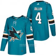 Camiseta Hockey San Jose Sharks 4 Brenden Dillon Autentico Primera 2018 Verde