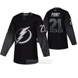 Camiseta Hockey Tampa Bay Lightning Brayden Point Alterno Negro