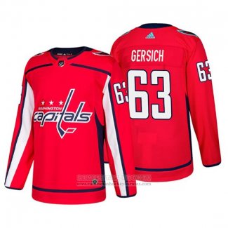 Camiseta Hockey Washington Capitals Shane Gersich Primera Autentico Jugador Rojo