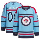 Camiseta Hockey Winnipeg Jets Anniversary Primegreen Autentico Personalizada Azul