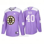 Camiseta Hockey Boston Bruins Tuukka Rask 2018 Fights Cancer Violeta