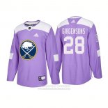 Camiseta Hockey Buffalo Sabres 28 Zemgus Girgensons Autentico 2018 Fights Cancer Violeta