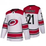 Camiseta Hockey Carolina Hurricanes 21 Lee Stempniak New Season Team Road 2018 Blanco