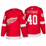 Camiseta Hockey Detroit Red Wings 40 Henrik Zetterberg New Outfitted 2018 Rojo