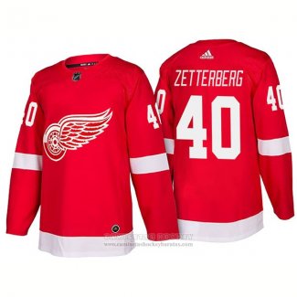 Camiseta Hockey Detroit Red Wings 40 Henrik Zetterberg New Outfitted 2018 Rojo