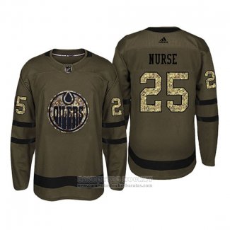 Camiseta Hockey Edmonton Oilers 25 Darnell Nurse Camuflaje Salute To Service