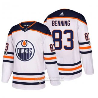 Camiseta Hockey Edmonton Oilers 83 Matt Benning 2018 Blanco