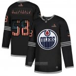 Camiseta Hockey Edmonton Oilers Slepyshey 2020 USA Flag Negro