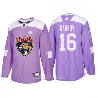 Camiseta Hockey Florida Panthers Aleksander Barkov 2018 Fights Cancer Violeta