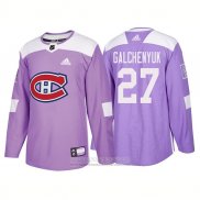 Camiseta Hockey Montreal Canadiens 27 Alex Galchenyuk Autentico 2018 Fights Cancer Violeta