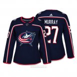 Camiseta Hockey Mujer Columbus Blue Jackets 27 Ryan Murray Autentico Jugador Azul