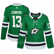 Camiseta Hockey Mujer Dallas Stars 13 Mattias Janmark Adizero Jugador Primera Verde