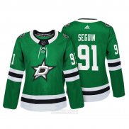 Camiseta Hockey Mujer Dallas Stars 91 Tyler Seguin Autentico Jugador Verde