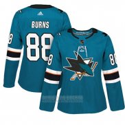 Camiseta Hockey Mujer San Jose Sharks 88 Brent Burns Primera Adizero Jugador Verde