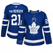 Camiseta Hockey Mujer Toronto Maple Leafs 21 James Van Riemsdyk Primera Adizero Jugador Azul