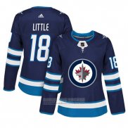 Camiseta Hockey Mujer Winnipeg Jets 18 Bryan Little Adizero Jugador Primera Azul