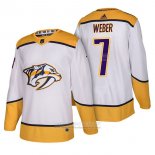 Camiseta Hockey Nashville Predators 7 Yannick Weber Autentico Segunda 2018 Blanco