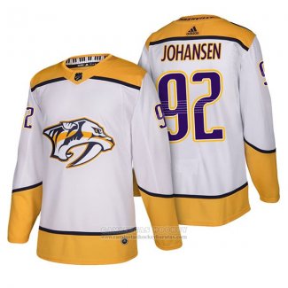 Camiseta Hockey Nashville Predators 92 Ryan Johansen Autentico Segunda 2018 Blanco