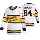 Camiseta Hockey Nashville Predators Retro Mikael Granlund Breakaway Jugador 2020 Winter Classic Blanco