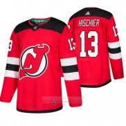 Camiseta Hockey New Jersey Devils Nico Hischier Primera Rojo