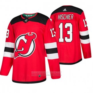 Camiseta Hockey New Jersey Devils Nico Hischier Primera Rojo