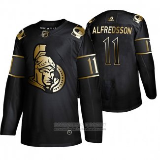 Camiseta Hockey Ottawa Senators Daniel Alfredsson Golden Edition Retired Negro