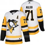 Camiseta Hockey Pittsburgh Penguins 71 Evgeni Malkin Autentico Segunda 2018 Blanco