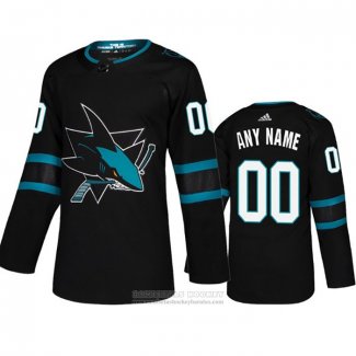 Camiseta Hockey San Jose Sharks Alterno Autentico Personalizada Negro