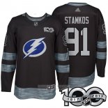 Camiseta Hockey Tampa Bay Lightning 91 Steven Stamkos 2017 100 Aniversario Negro