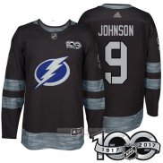 Camiseta Hockey Tampa Bay Lightning 9 Tyler Johnson 2017 100 Aniversario Negro