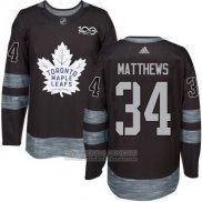 Camiseta Hockey Toronto Maple Leafs 34 Auston Matthews Negro 1917-2017 100 Aniversario Stitched